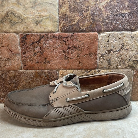 Tommy Bahama Classic Boat Shoes Lace Up Two Tone Leather Loafers Size 13 M - Picture 9 of 15